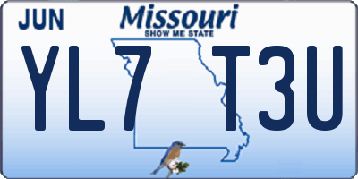 MO license plate YL7T3U