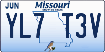 MO license plate YL7T3V