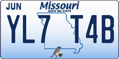 MO license plate YL7T4B