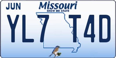 MO license plate YL7T4D