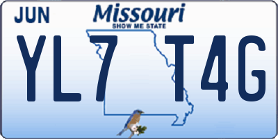 MO license plate YL7T4G