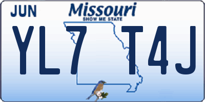 MO license plate YL7T4J