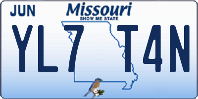 MO license plate YL7T4N