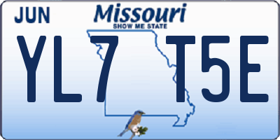 MO license plate YL7T5E
