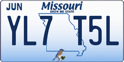 MO license plate YL7T5L