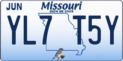 MO license plate YL7T5Y