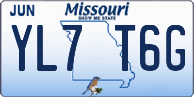MO license plate YL7T6G