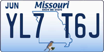 MO license plate YL7T6J