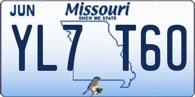 MO license plate YL7T6O