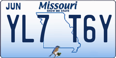 MO license plate YL7T6Y