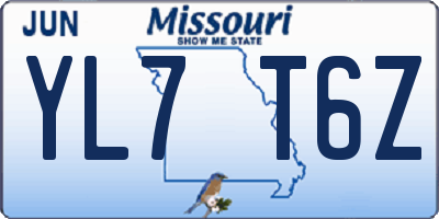 MO license plate YL7T6Z