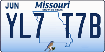MO license plate YL7T7B