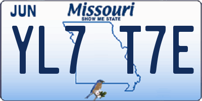 MO license plate YL7T7E