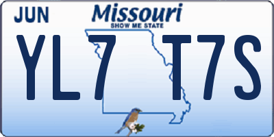 MO license plate YL7T7S