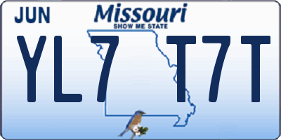 MO license plate YL7T7T