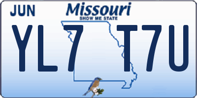 MO license plate YL7T7U