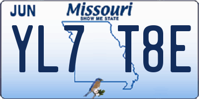 MO license plate YL7T8E
