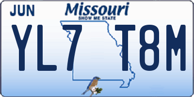 MO license plate YL7T8M