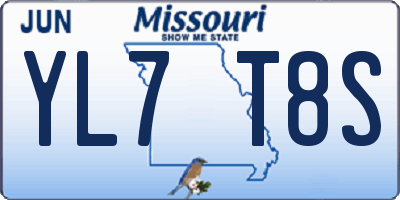 MO license plate YL7T8S