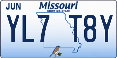 MO license plate YL7T8Y