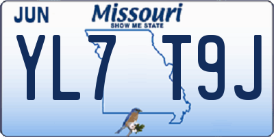 MO license plate YL7T9J