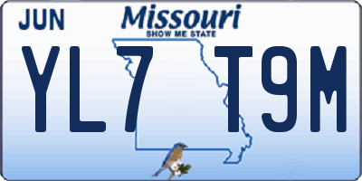 MO license plate YL7T9M