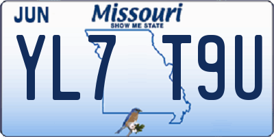 MO license plate YL7T9U