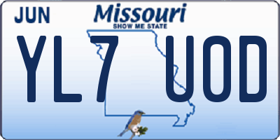 MO license plate YL7U0D