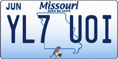 MO license plate YL7U0I