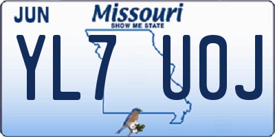 MO license plate YL7U0J