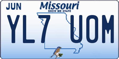 MO license plate YL7U0M