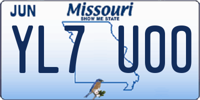 MO license plate YL7U0O
