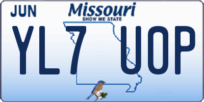 MO license plate YL7U0P