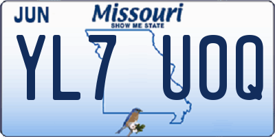 MO license plate YL7U0Q