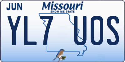 MO license plate YL7U0S