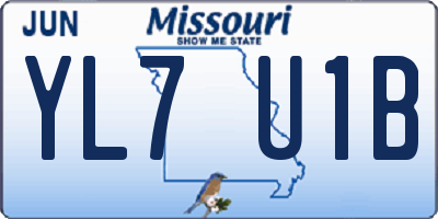 MO license plate YL7U1B