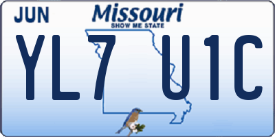 MO license plate YL7U1C