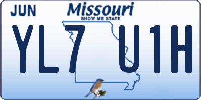 MO license plate YL7U1H