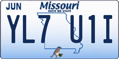 MO license plate YL7U1I