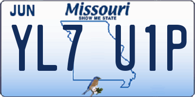 MO license plate YL7U1P