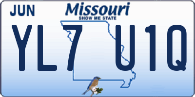 MO license plate YL7U1Q