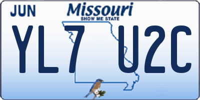 MO license plate YL7U2C