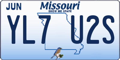 MO license plate YL7U2S