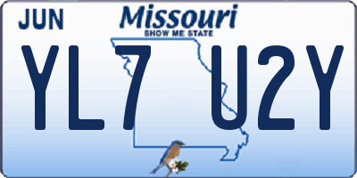 MO license plate YL7U2Y