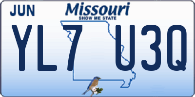 MO license plate YL7U3Q
