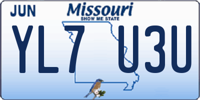 MO license plate YL7U3U