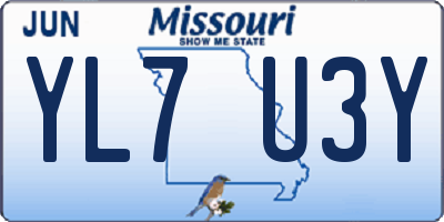 MO license plate YL7U3Y