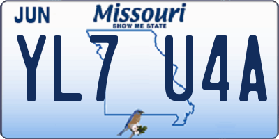 MO license plate YL7U4A