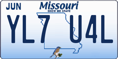 MO license plate YL7U4L