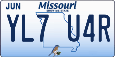 MO license plate YL7U4R